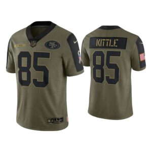 Men George Kittle San Francisco 49ers Olive 2021 Salute To Service Limited Jersey