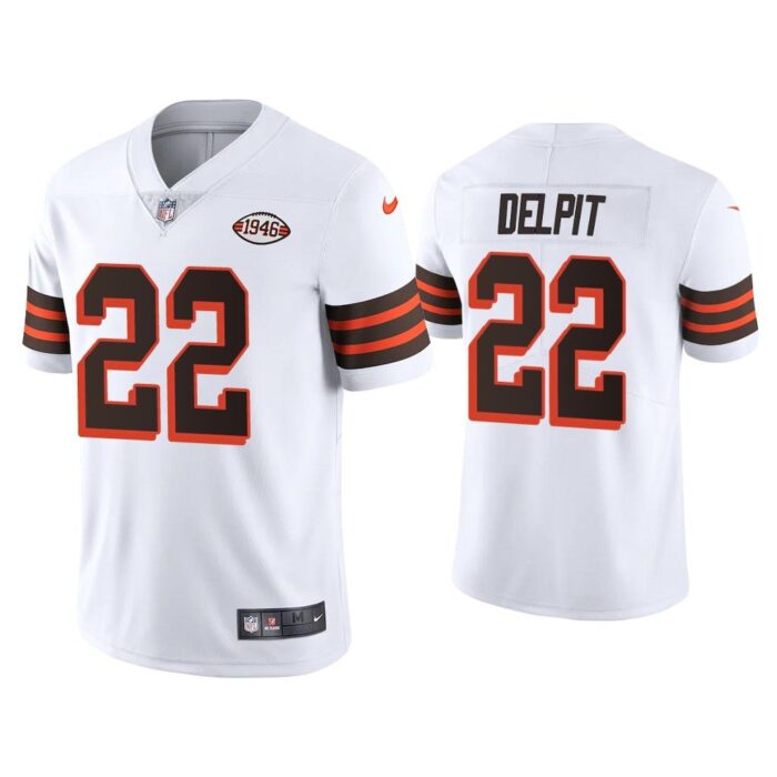 Men Grant Delpit Cleveland Browns White 1946 Collection Alternate Vapor Limited Jersey