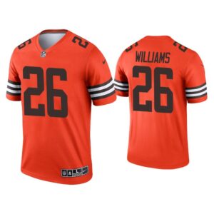 Men Greedy Williams Cleveland Browns Orange Inverted Legend Jersey