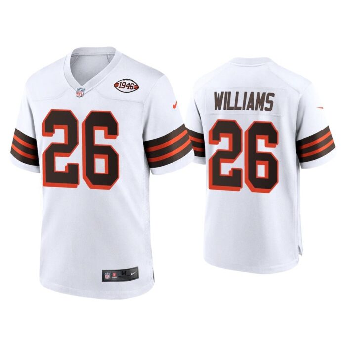 Men Greedy Williams Cleveland Browns White 1946 Collection Alternate Game Jersey