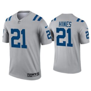 Men Indianapolis Colts Nyheim Hines Gray Inverted Legend Jersey