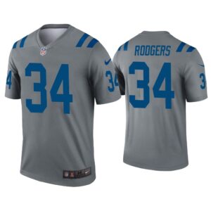 Men Isaiah Rodgers Indianapolis Colts Gray Inverted Legend Jersey