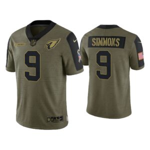 Men Isaiah Simmons Arizona Cardinals Olive 2021 Salute To Service Limited Jersey