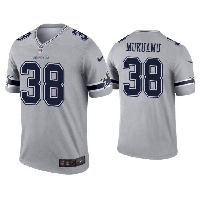 Men Israel Mukuamu Dallas Cowboys Gray Inverted Legend Jersey