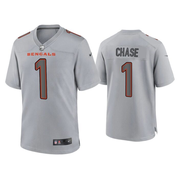 Men Ja'Marr Chase Cincinnati Bengals Gray Atmosphere Fashion Game Jersey