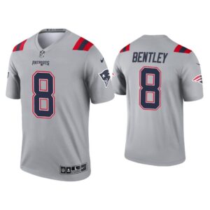 Men Ja'Whaun Bentley New England Patriots Gray Inverted Legend Jersey