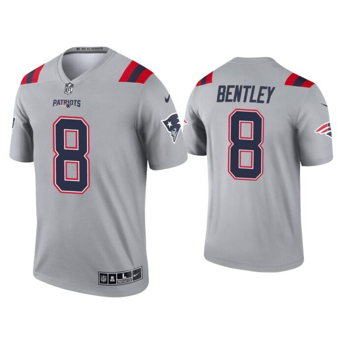 Men Ja'Whaun Bentley New England Patriots Gray Inverted Legend Jersey