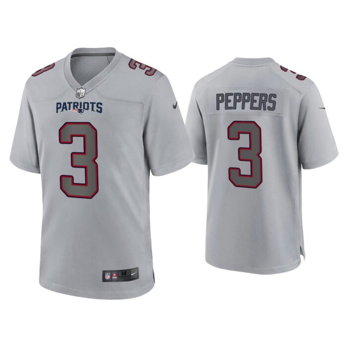 Men Jabrill Peppers New England Patriots Gray Atmosphere Fashion Game Jersey