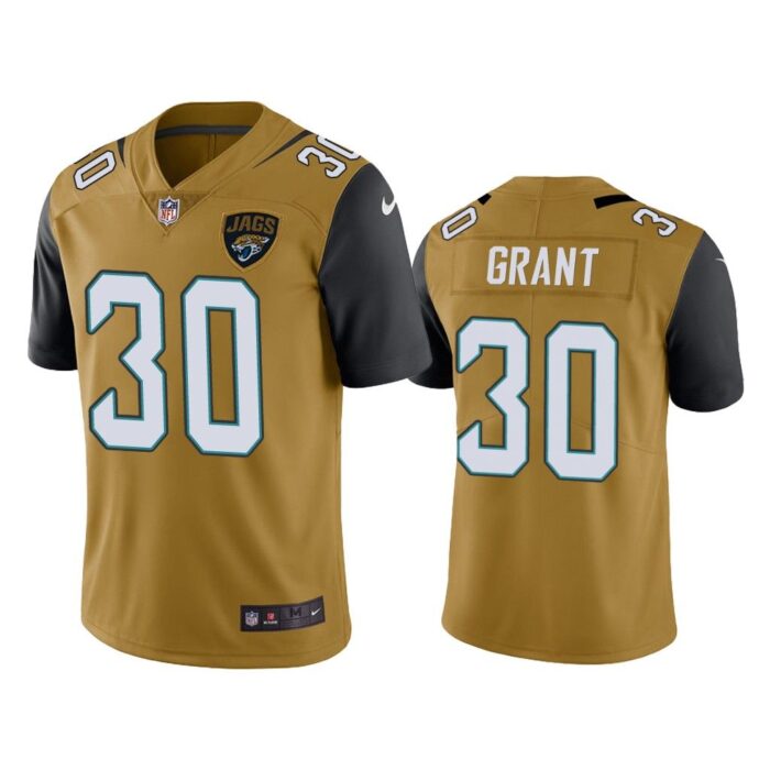 Men Jacksonville Jaguars Corey Grant #30 Gold Color Rush Limited Jersey