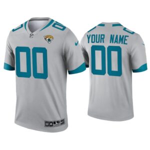 Men Jacksonville Jaguars Custom Silver Inverted Legend Jersey