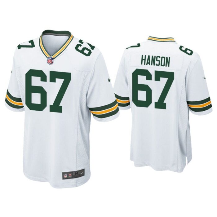 Men Jake Hanson Green Bay Packers White Game Jersey