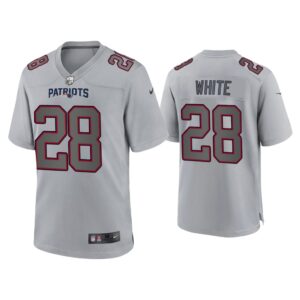 Men James White New England Patriots Gray Atmosphere Fashion Game Jersey