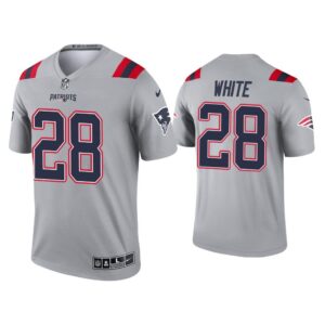 Men James White New England Patriots Gray Inverted Legend Jersey