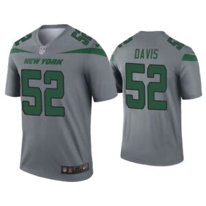 Men Jarrad Davis New York Jets Gray Inverted Legend Jersey