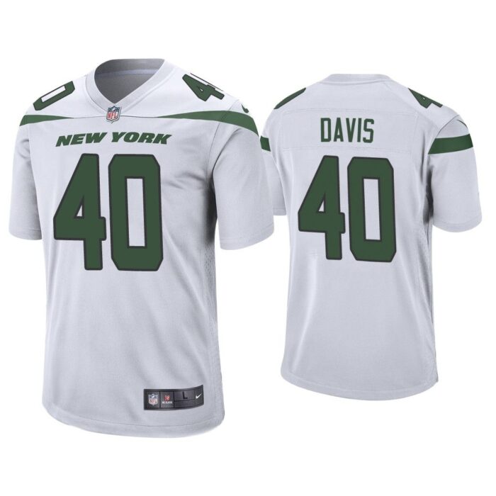 Men Jarrad Davis New York Jets White Game Jersey