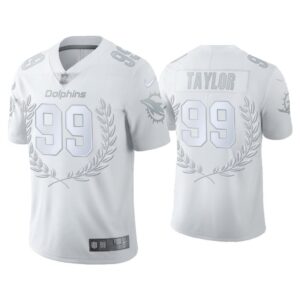 Men Jason Taylor Miami Dolphins White Platinum Limited Jersey