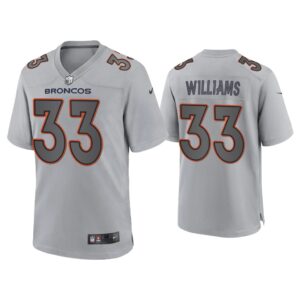 Men Javonte Williams Denver Broncos Gray Atmosphere Fashion Game Jersey