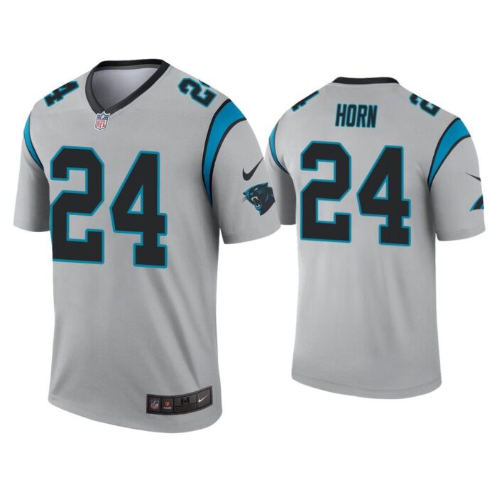 Men Jaycee Horn Carolina Panthers Silver Inverted Legend Jersey