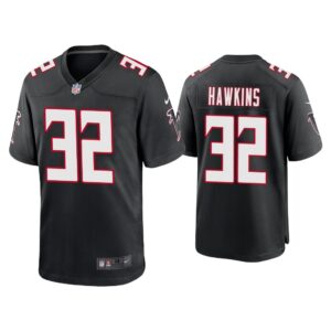 Men Jaylinn Hawkins Atlanta Falcons Black Throwback Game Jersey