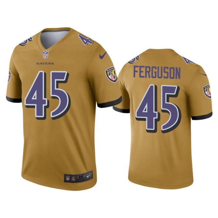 Men Jaylon Ferguson Baltimore Ravens Gold Inverted Legend Jersey