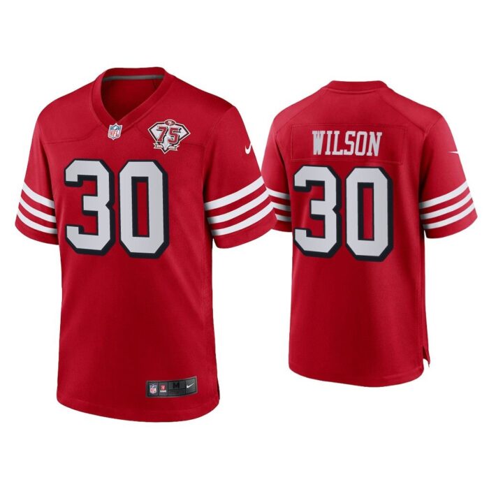 Men Jeff Wilson San Francisco 49ers Scarlet 75th Anniversary Game Jersey