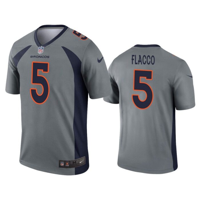 Men Joe Flacco Denver Broncos Gray Inverted Legend Jersey