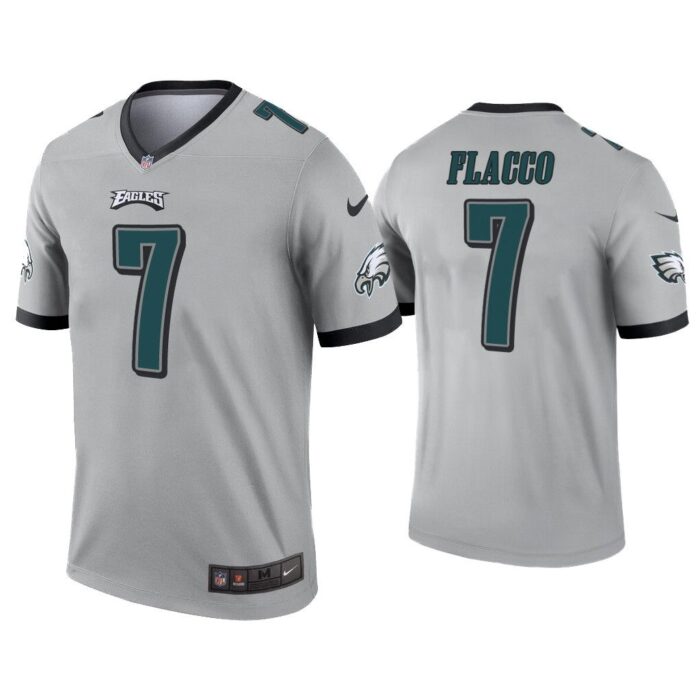 Men Joe Flacco Philadelphia Eagles Silver Inverted Legend Jersey