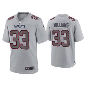 Men Joejuan Williams New England Patriots Gray Atmosphere Fashion Game Jersey