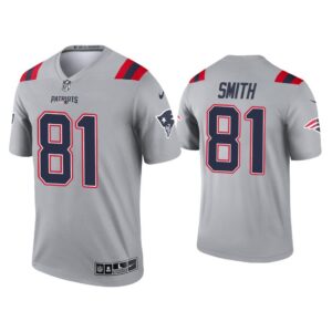 Men Jonnu Smith New England Patriots Gray Inverted Legend Jersey