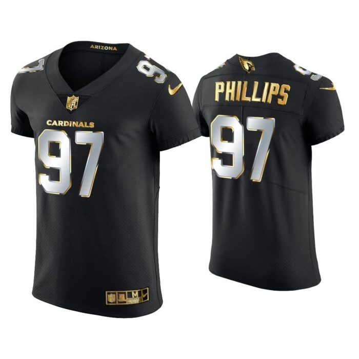 Men Jordan Phillips Arizona Cardinals Black Golden Edition Elite Jersey