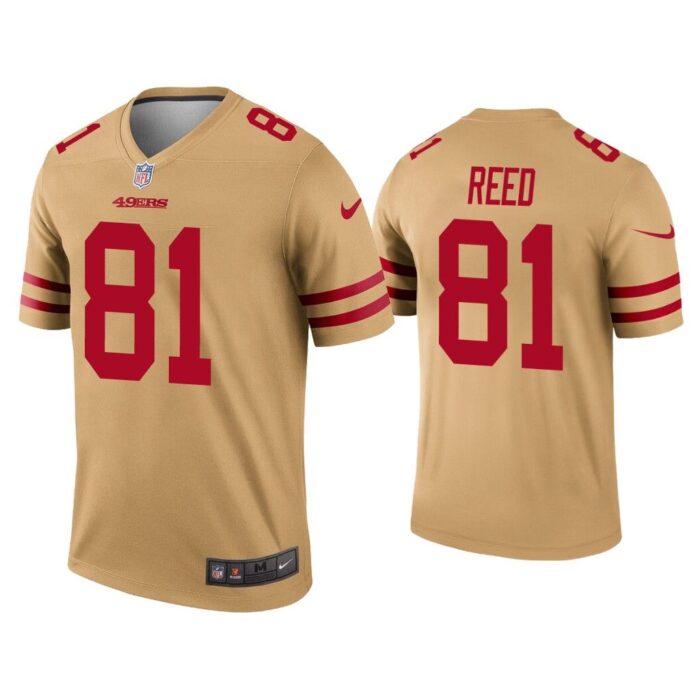 Men Jordan Reed San Francisco 49ers Gold Inverted Legend Jersey