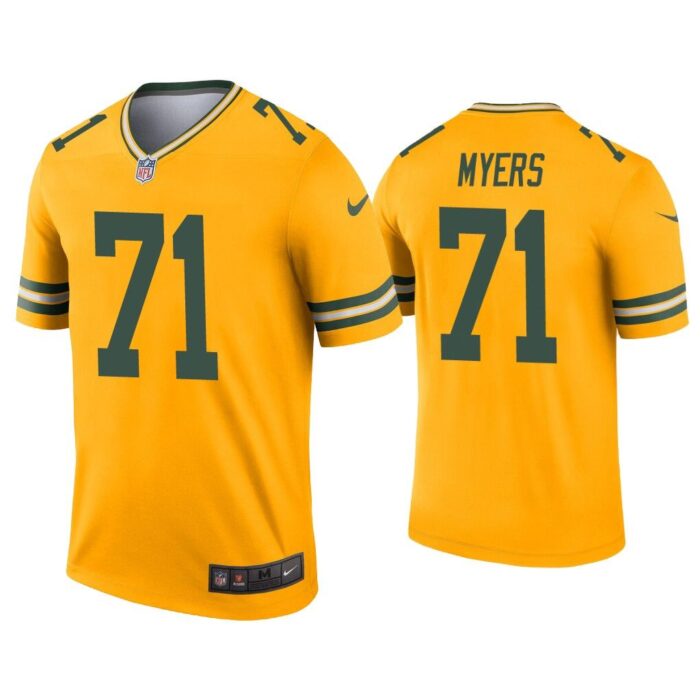 Men Josh Myers Green Bay Packers Gold Inverted Legend Jersey