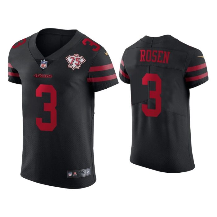 Men Josh Rosen San Francisco 49ers Black 75th Anniversary Jersey