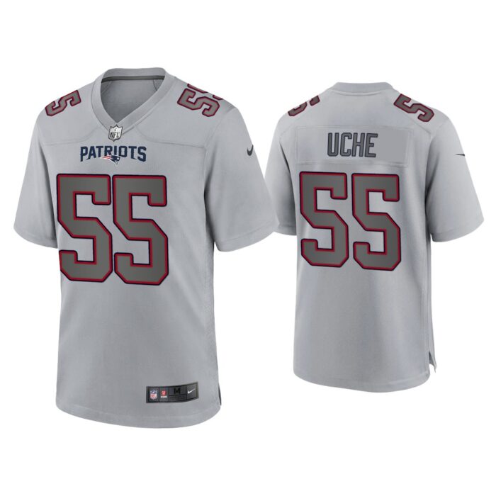 Men Josh Uche New England Patriots Gray Atmosphere Fashion Game Jersey