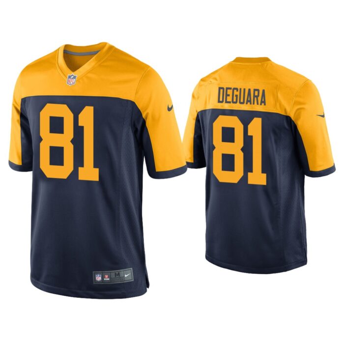 Men Josiah Deguara Green Bay Packers Navy Throwback Game Jersey