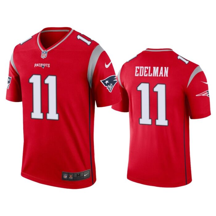 Men Julian Edelman New England Patriots Red Inverted Legend Jersey