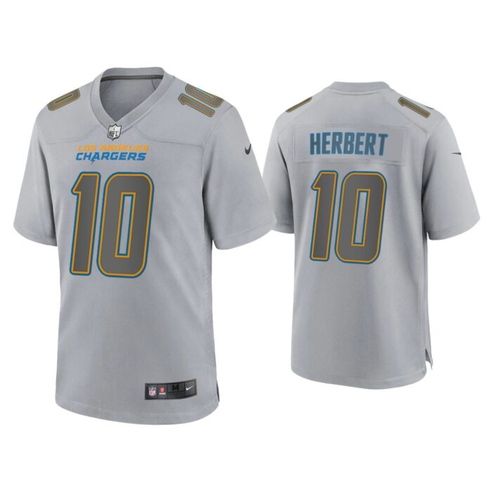 Men Justin Herbert Los Angeles Chargers Gray Atmosphere Fashion Game Jersey