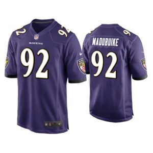 Men Justin Madubuike Baltimore Ravens Purple Game Jersey