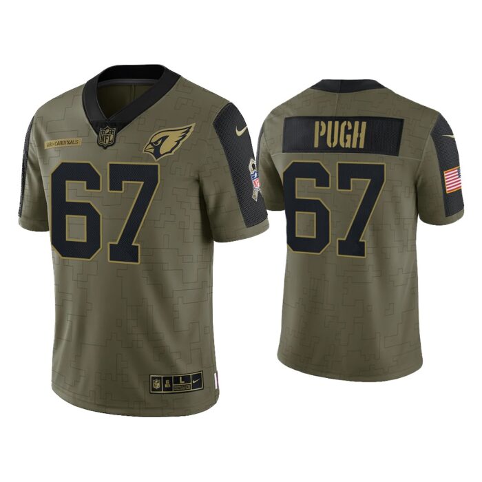 Men Justin Pugh Arizona Cardinals Olive 2021 Salute To Service Limited Jersey