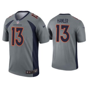 Men K.J. Hamler Denver Broncos Gray Inverted Legend Jersey