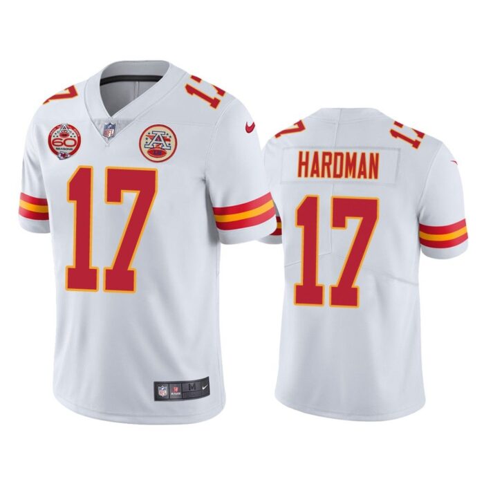 Men Kansas City Chiefs 60th Season Mecole Hardman White Limited Jersey