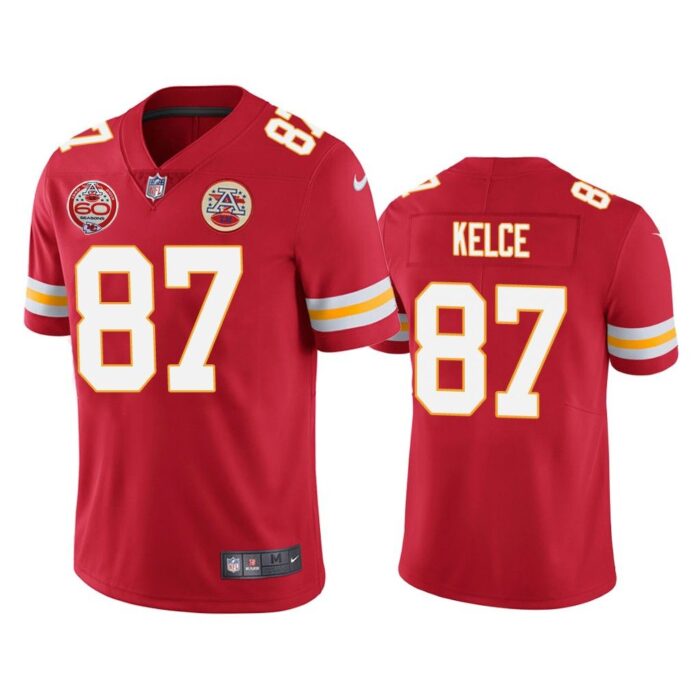 Men Kansas City Chiefs 60th Season Travis Kelce Red Limited Jersey