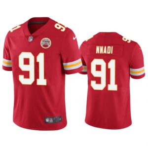 Men Kansas City Chiefs Derrick Nnadi #91 Red Color Rush Limited Jersey