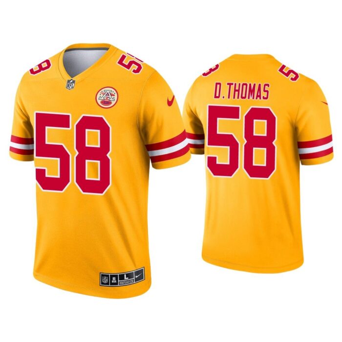 Men Kansas City Chiefs Derrick Thomas Yellow Inverted Legend Jersey