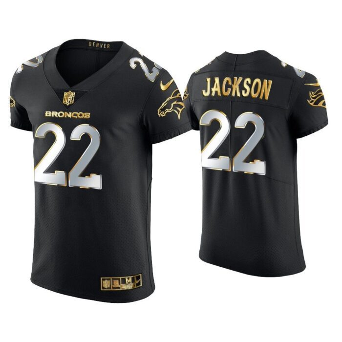 Men Kareem Jackson Denver Broncos Black Golden Edition Elite Jersey