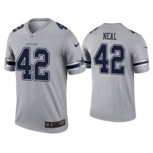 Men Keanu Neal Dallas Cowboys Gray Inverted Legend Jersey