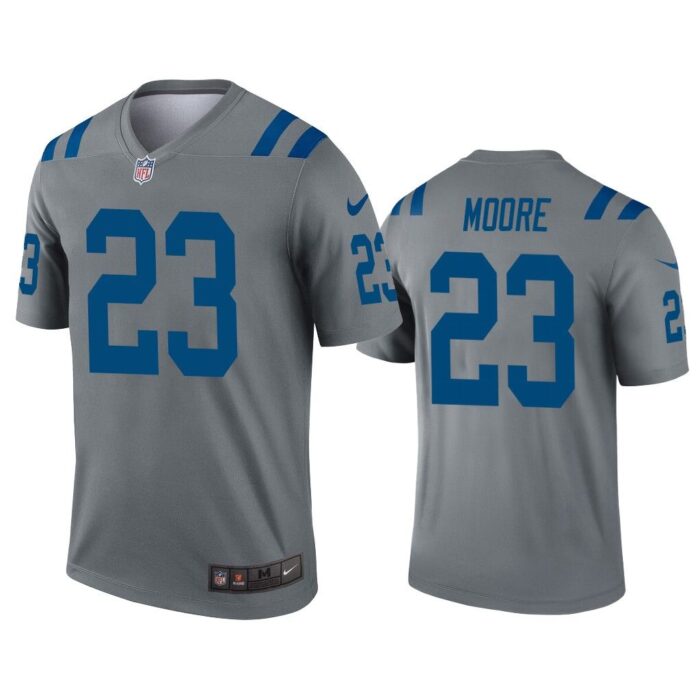 Men Kenny Moore Indianapolis Colts Gray Inverted Legend Jersey