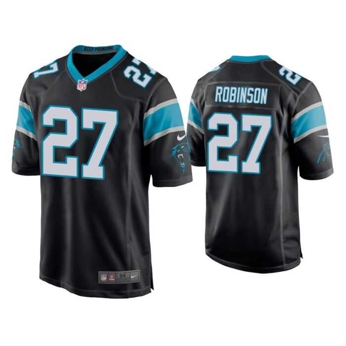 Men Kenny Robinson Carolina Panthers Black Game Jersey