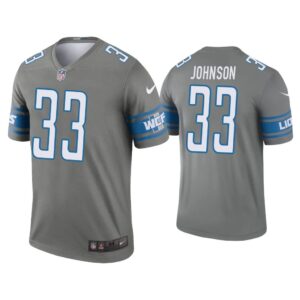 Men Kerryon Johnson Detroit Lions Steel Legend Jersey