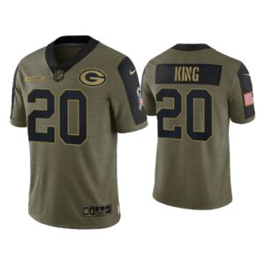 Men Kevin King Green Bay Packers Olive 2021 Salute To Service Limited Jersey